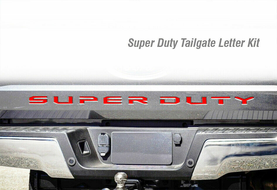 Tailgate Insert Red Letters Decal Vinyl for Ford F-250 F-350 Super Duty 2017-21