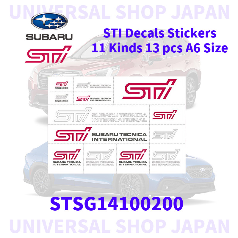 SUBARU Genuine STI Decals Stickers 11 Kinds 13 pcs A6 Size STSG14100200