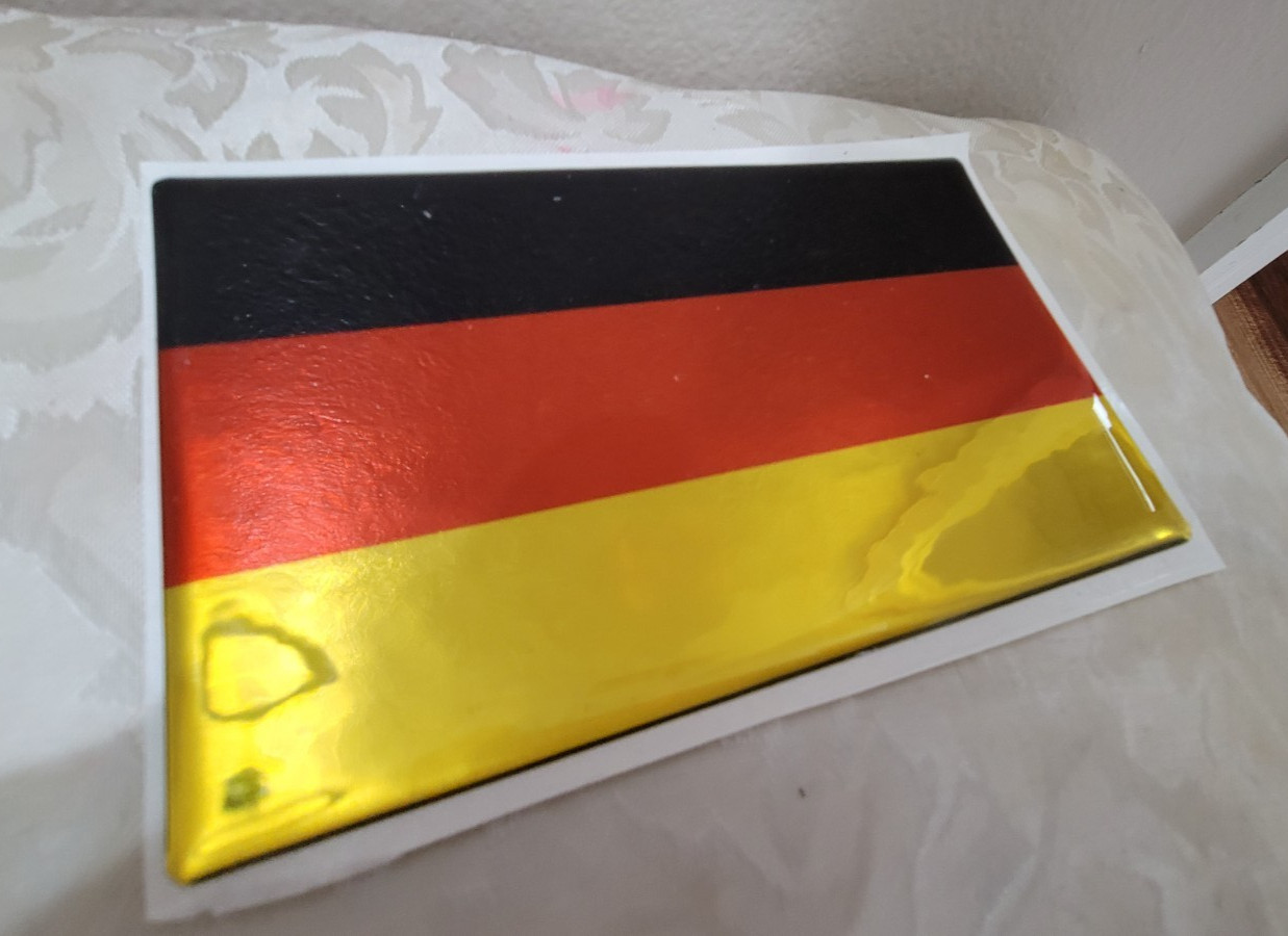 German Flag Emblem Decal Reflective 6×4 inches Raised Polyurethane