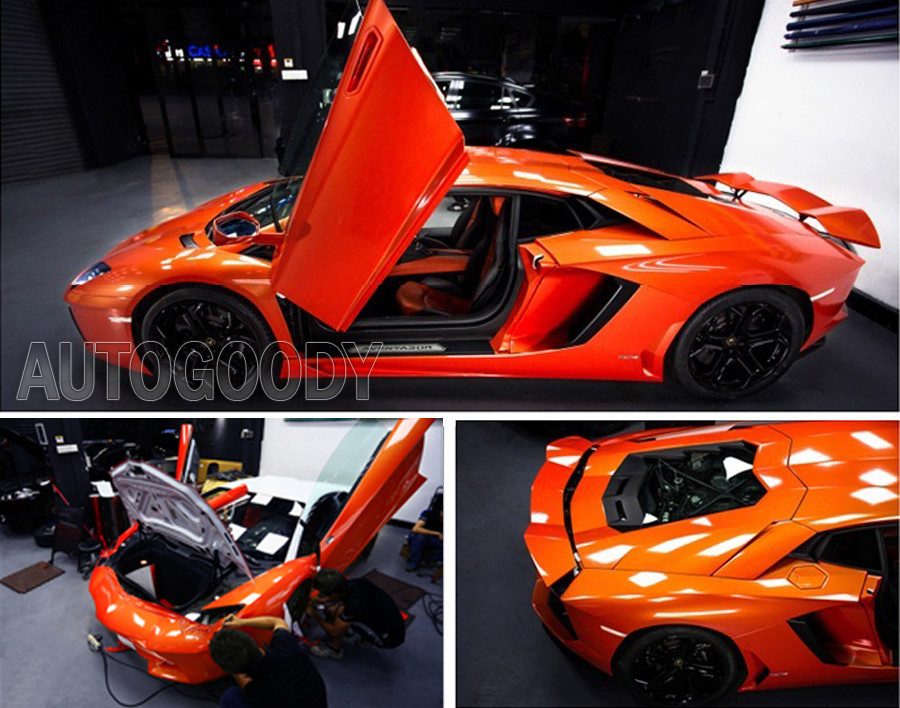360″ x 60″ Super Gloss Orange Vinyl Film Wrap Sticker Air Bubble Free 30ft x 5ft