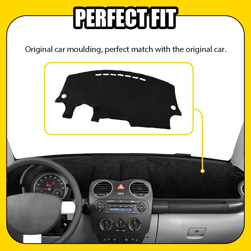 For Volkswagen VW Beetle 1998 -2010 Dash Cover Mat Dashmat Black Carpet USA 1-5X