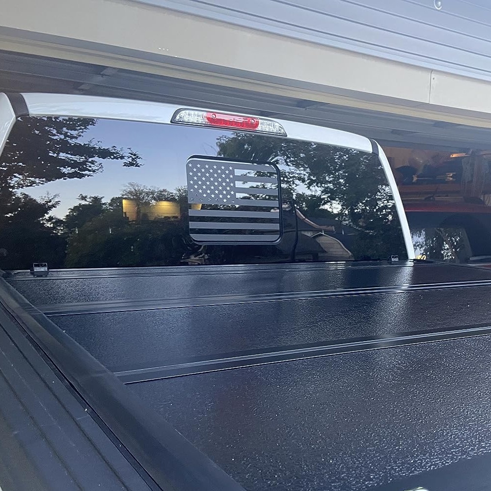 Matte Black Middle Window US Flag Sticker Decal FIT Ford F350 f250 f150 2015-23
