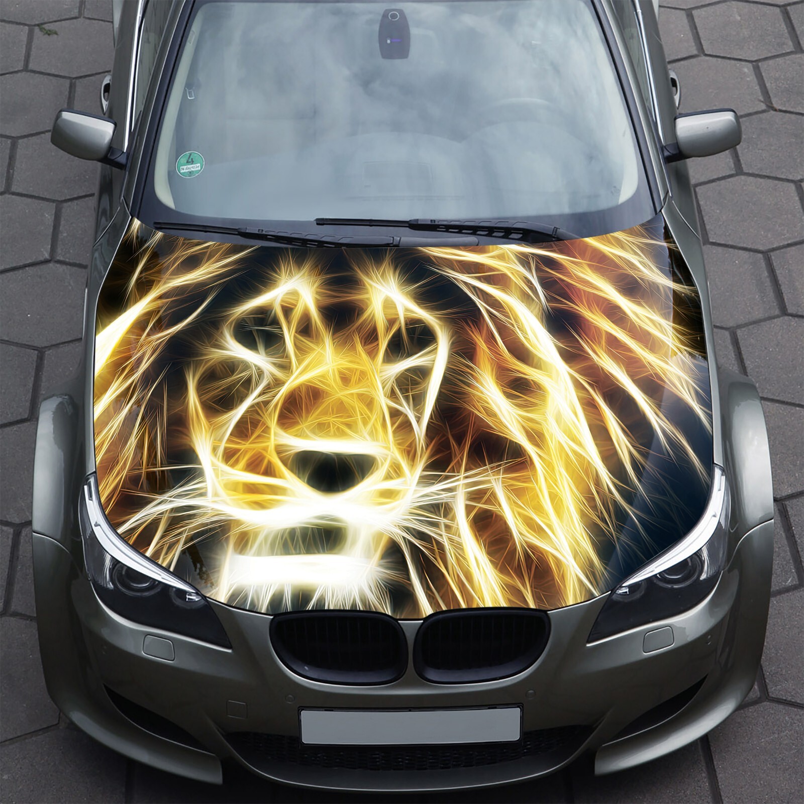 Lion Abstract Car Hood Wrap Decal Vinyl Sticker Full Color Graphic Fit Any Car