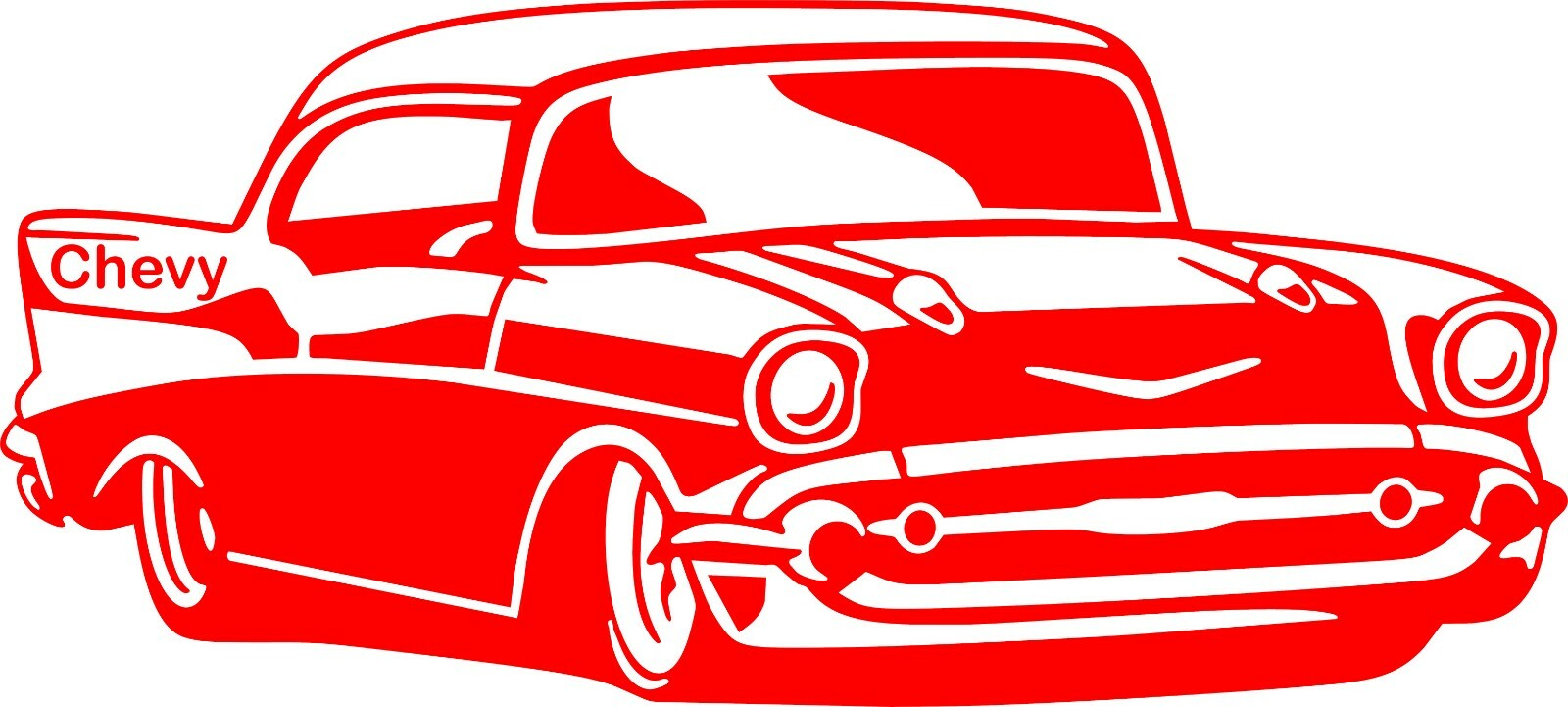 CHEVY 1955 HOT ROD CAR DECAL 8.8″W X 4.0″H In your choice of color
