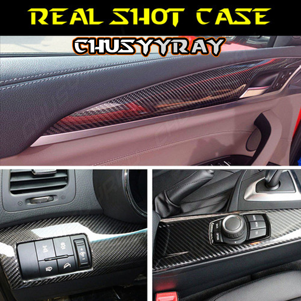 Car Interior Accessorie Console Dashboard Carbon Fiber Vinyl Wrap Sticker US