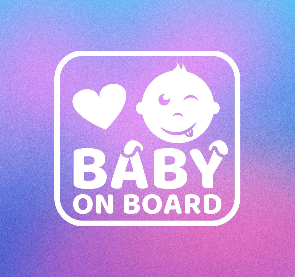 Baby on Board Car Vinyl Decal Sticker great for gifts and presents 4″ by 4″ inch