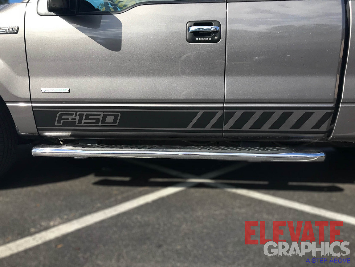 2009-2020 Fits Ford F-150 Rocker Three Stripe 3M Vinyl Decals Graphics Stripes