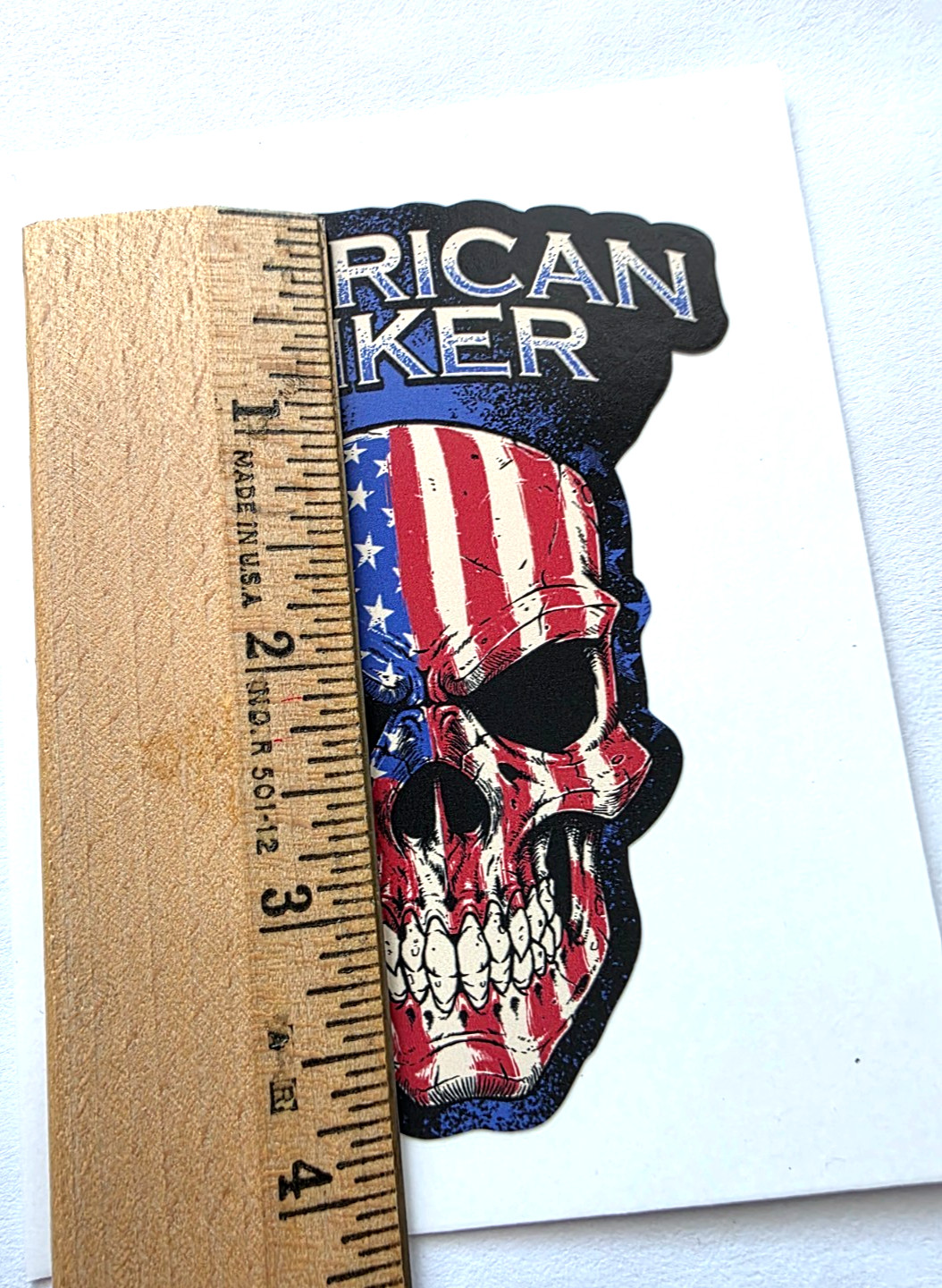 American Flag Skull Decal Sticker Patriotic Skull Car Truck Motorcycle 3×4