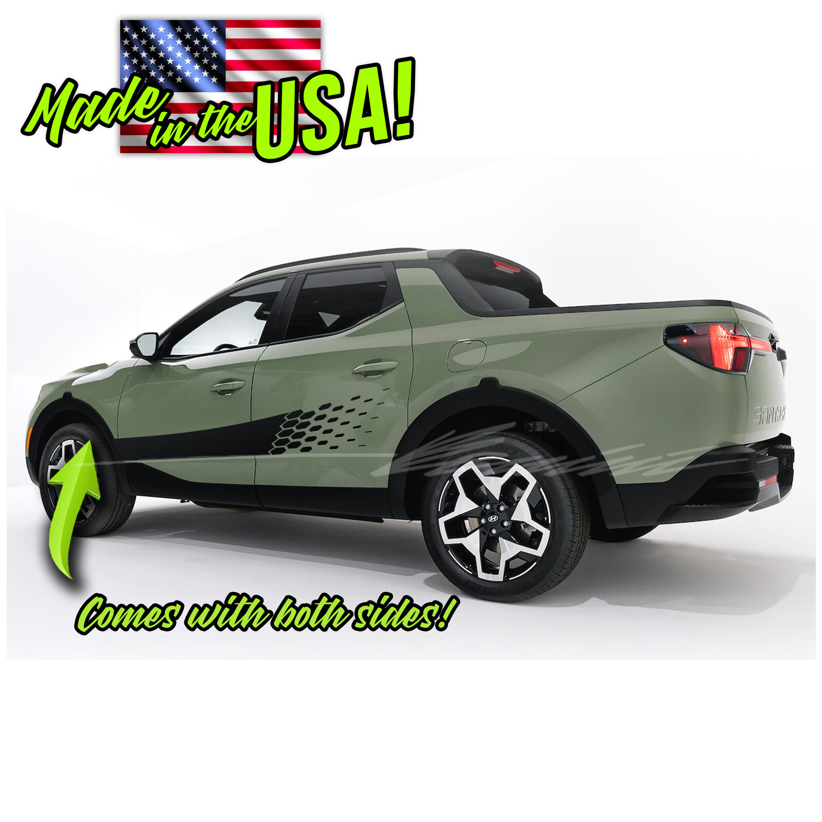 Side Hex Rocker Racing Stripes Decals 1 Fits 2022 &up Hyundai Santa Cruz