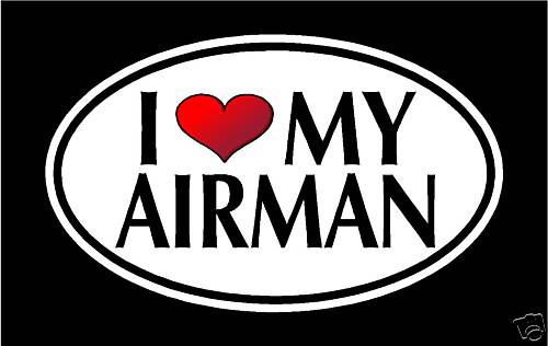 5.75″ I LOVE MY AIRMAN vinyl decal sticker.. AIR FORCE