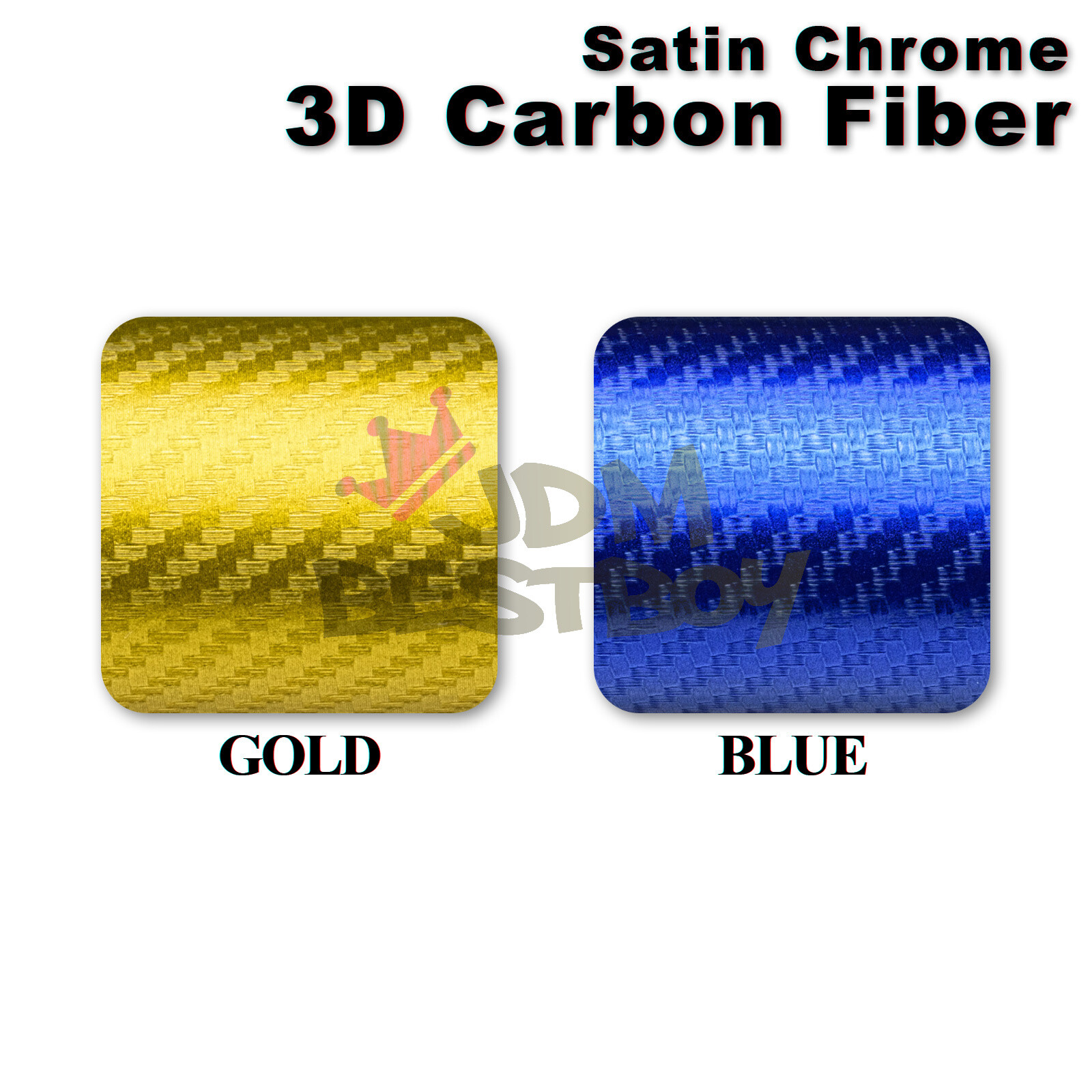 Satin Chrome Carbon Fiber Blue Vinyl Wrap Air Release Decal Sheet Film Sticker