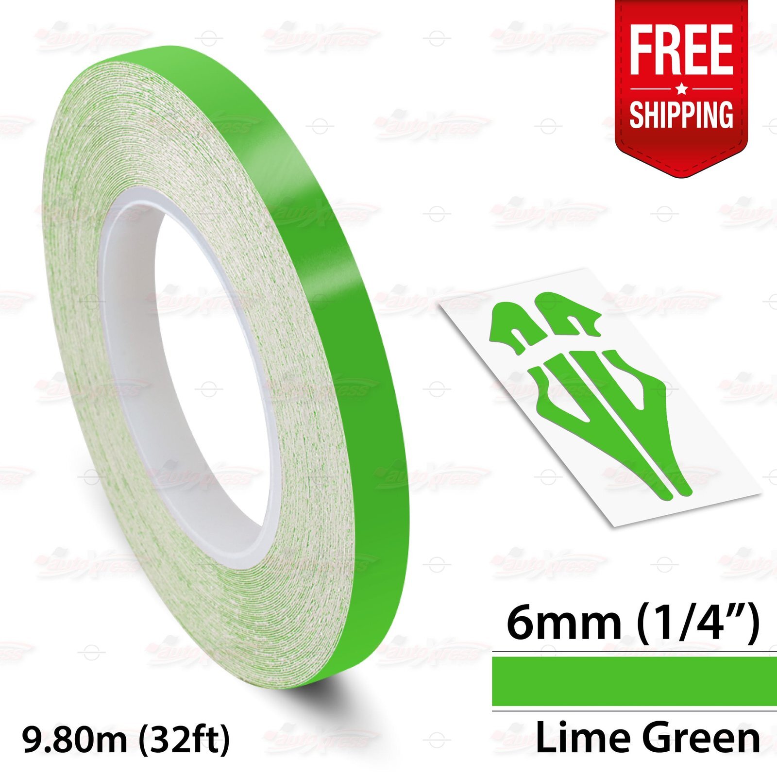 LIME GREEN 1/4″ 6mm Roll PIN STRIPE Car Striping Line TAPE Decal Vinyl Sticker