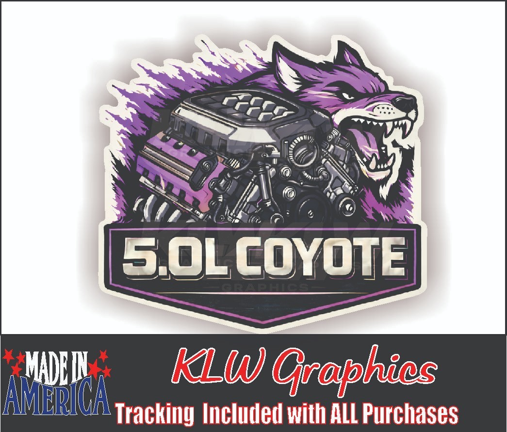 COYOTE Windshield Vinyl Decal Sticker Mustang 5.0 2014 -2026 V8 Graber Race Car