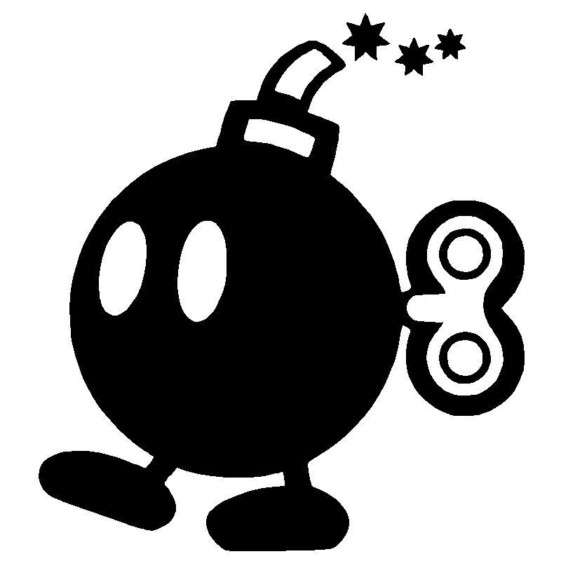 Decal Vinyl Truck Car Sticker – Video Game Super Mario Brothers Bomb-Omb