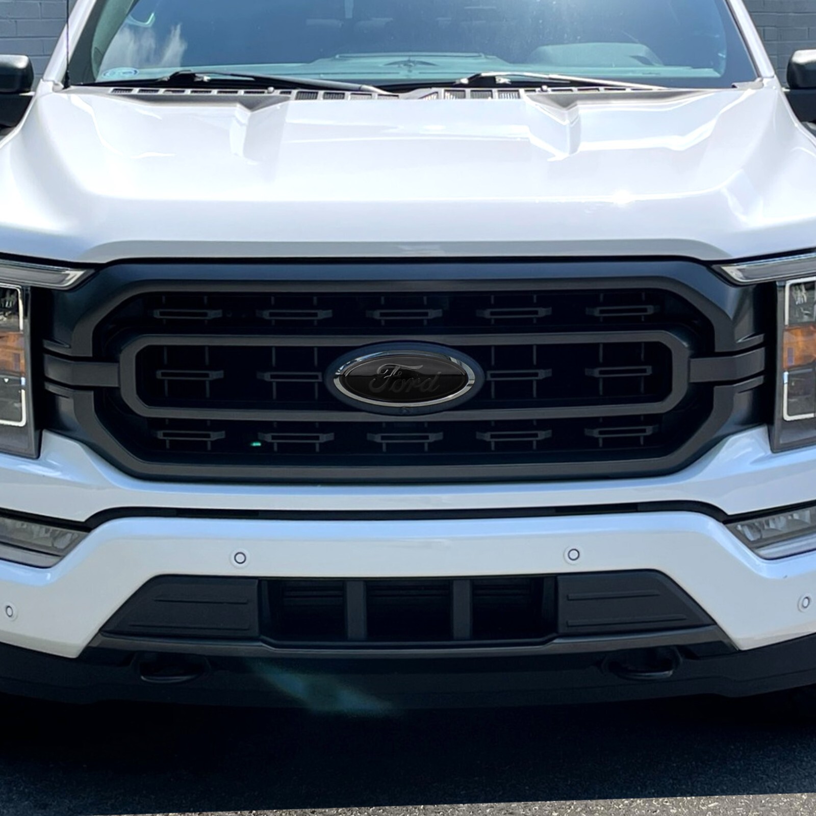 For 2021-2023 Ford F-150 SMOKE Front & Rear Emblem Set Tint Vinyl Insert Decal
