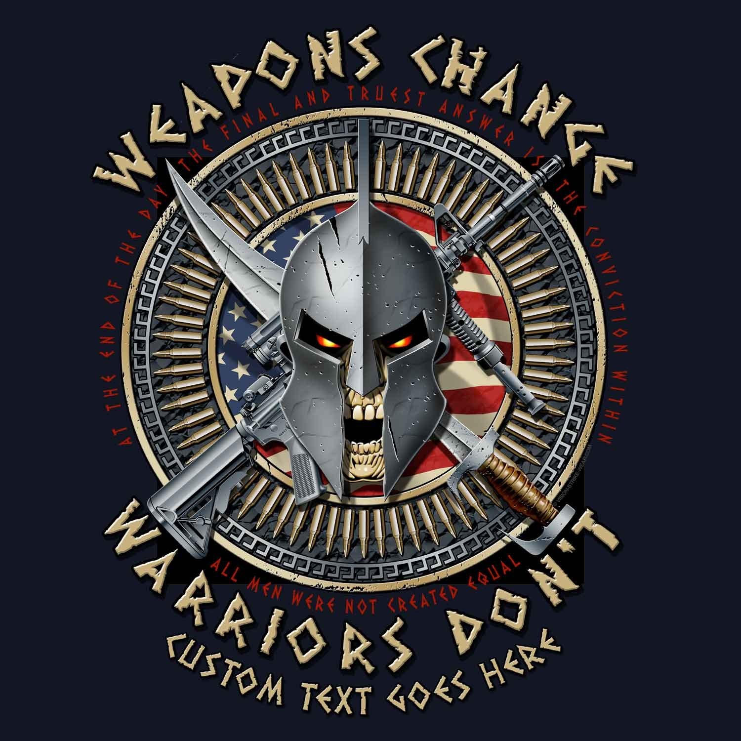 Weapons Change Warriors Don’t USA Spartan Militar 3-18 Inch Custom Decal Sticker