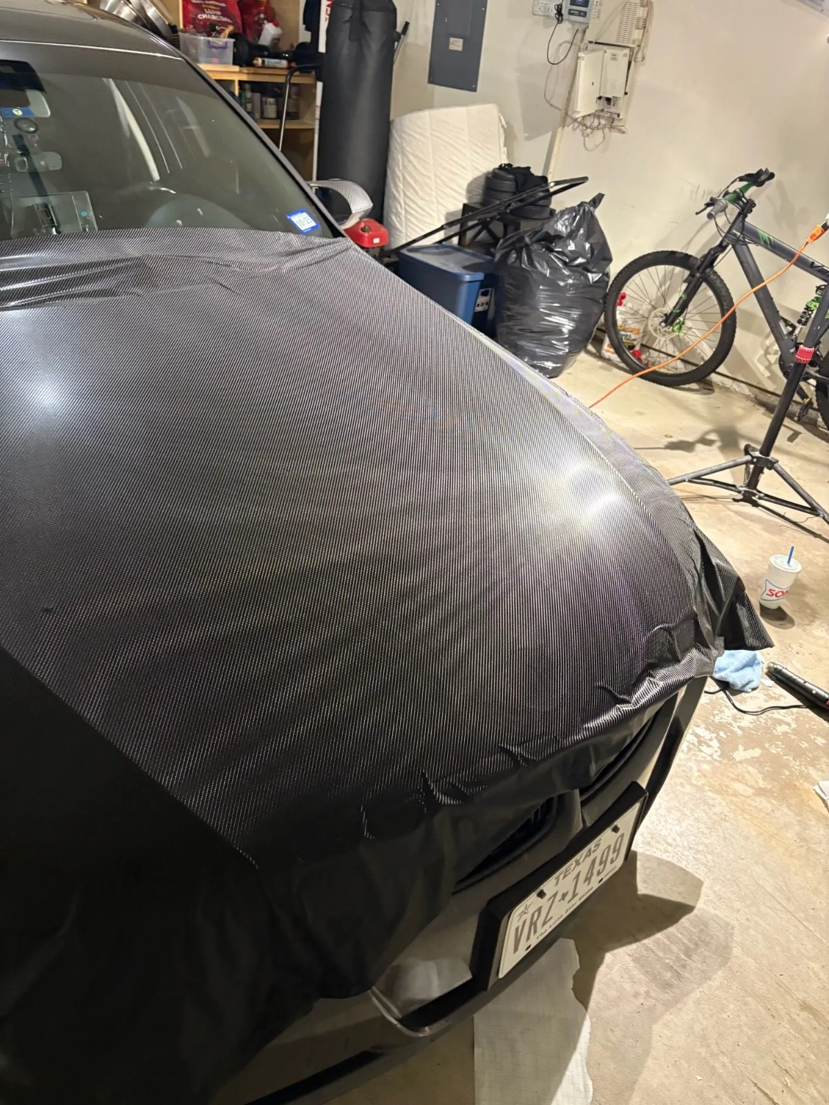152x200cm 4D Carbon Fiber Car Wrapping Film DIY Hood Roof Sticker Accessories