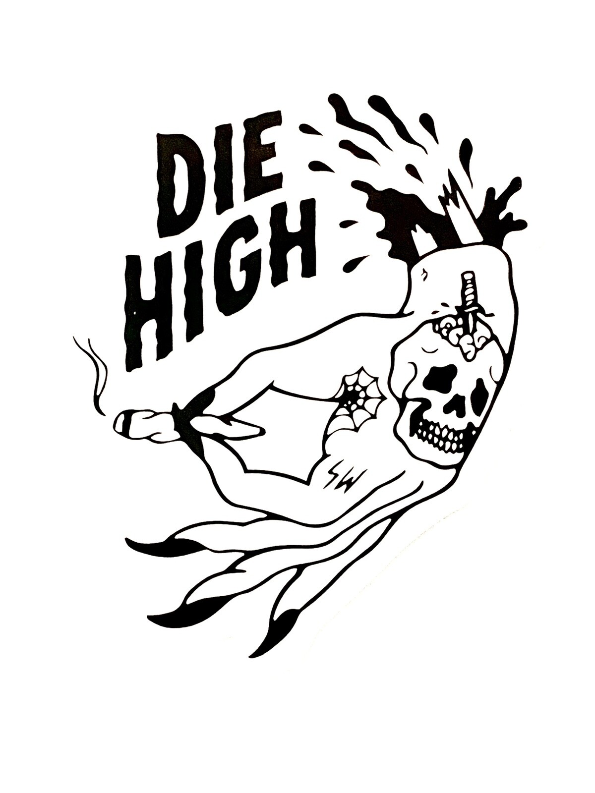 4” Die High Sticker Goth Punk Smoke Toke Psychedelic Trippy Laptop Decal