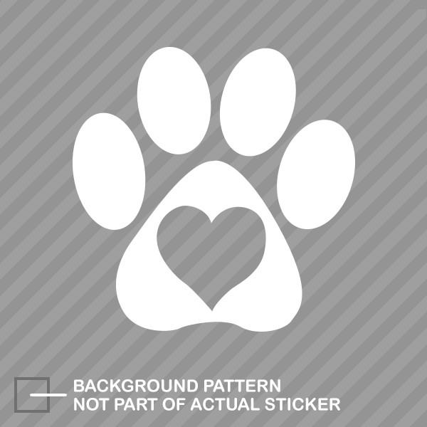 Love Paw Sticker Decal Vinyl with heart