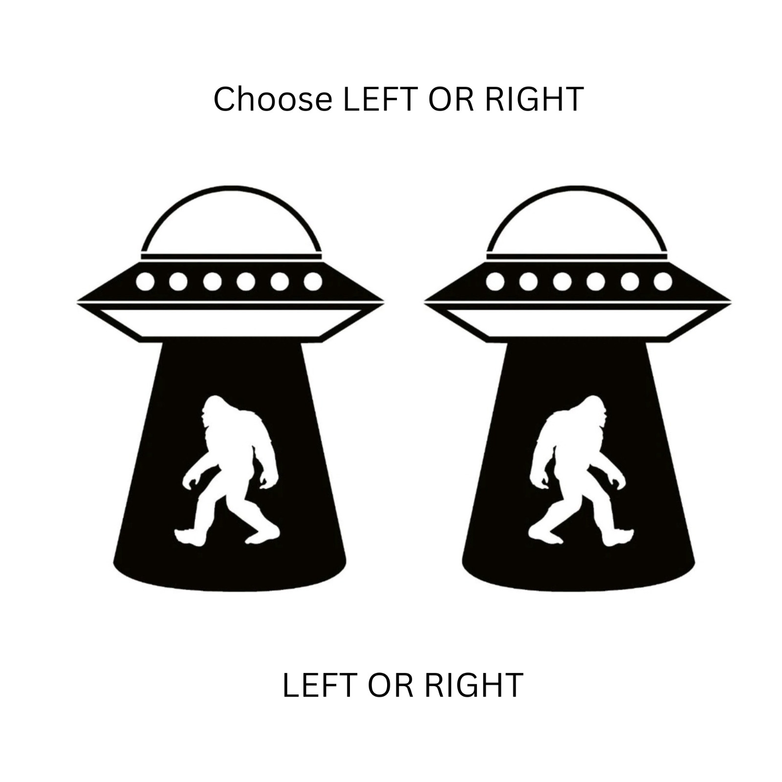 Bigfoot UFO Beaming UP Vinyl Decal Sticker Choose Size and Color