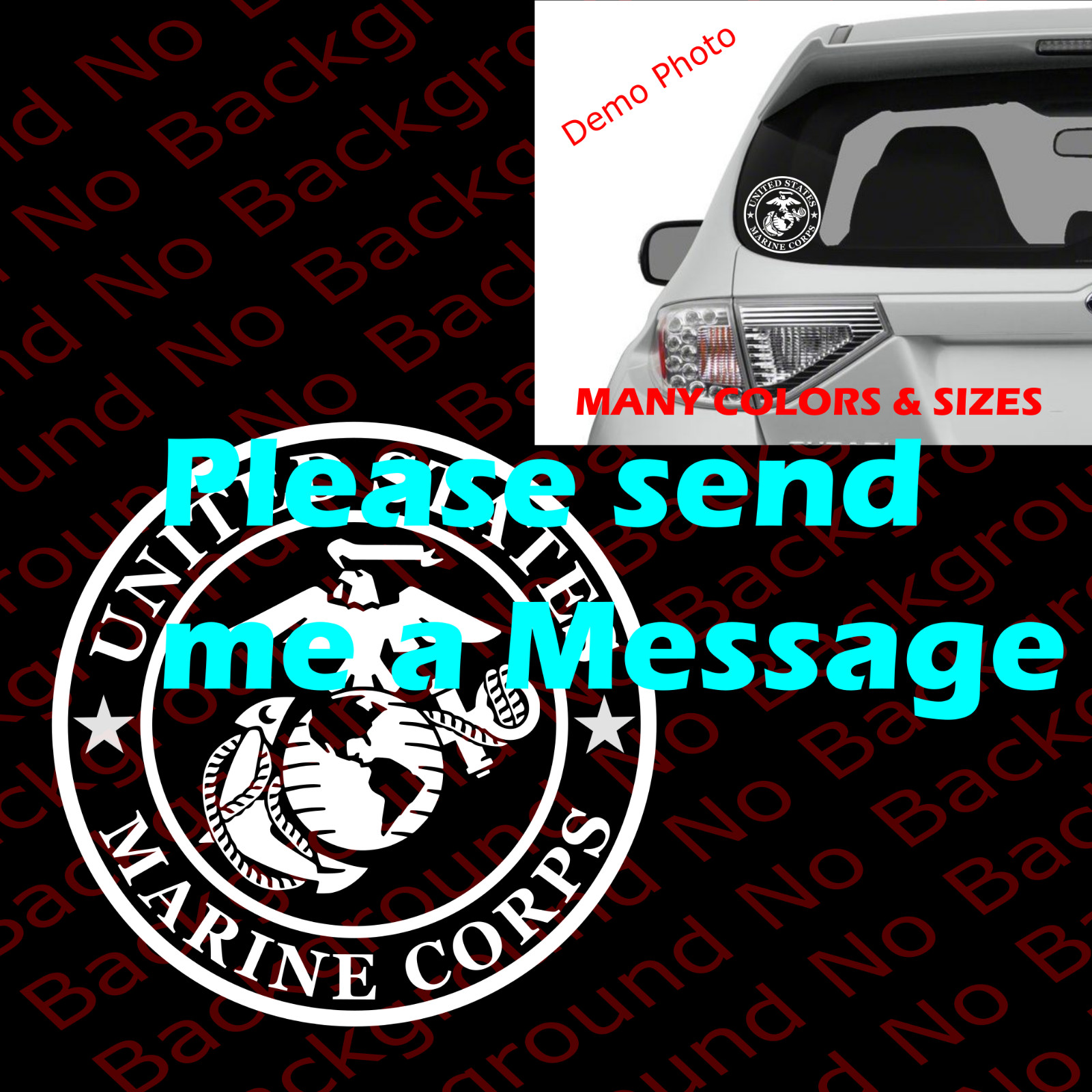 Silver USMC EGA Vinyl Decal Marines Semper Fi Marines for Veteran Retired AY047