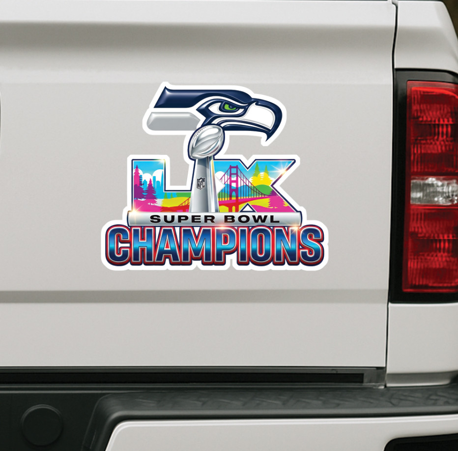 Seattle Seahawks Super Bowl LX Champions Decal 2026 Football Fan Sticker