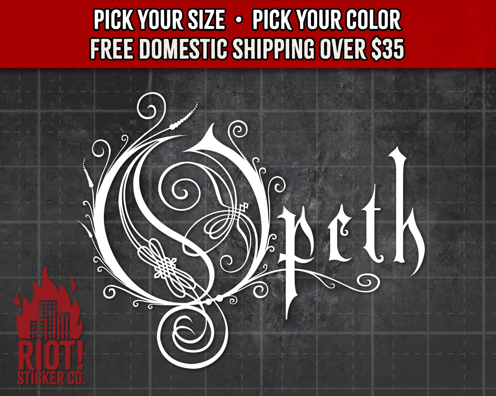 Opeth Logo Decal for Car Sticker for Laptop Yeti Progressive Death Metal Prog