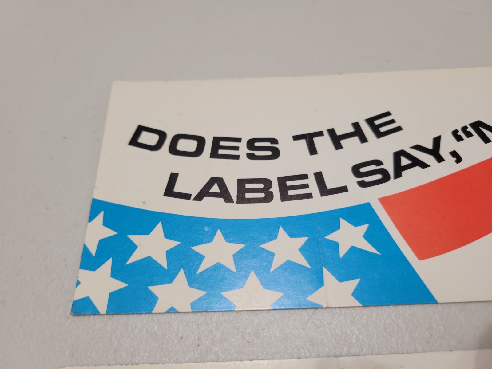 2x Vintage Does the Label Say Made in USA? Union Label Sticker Trades Council