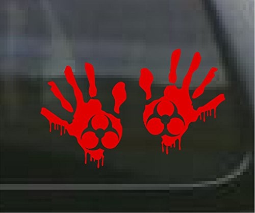 1 Zombie Red Bio Hand Decal Sticker Plain Outbreak Response Hunter 1263