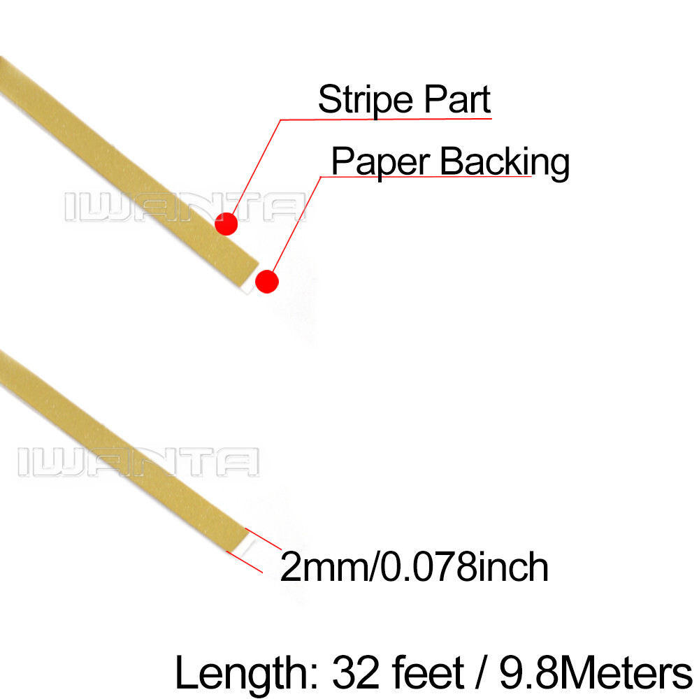 1/12″ 2mm Matte Gold & Dark Blue Pinstriping Pin Stripe DIY Decal Tape Sticker