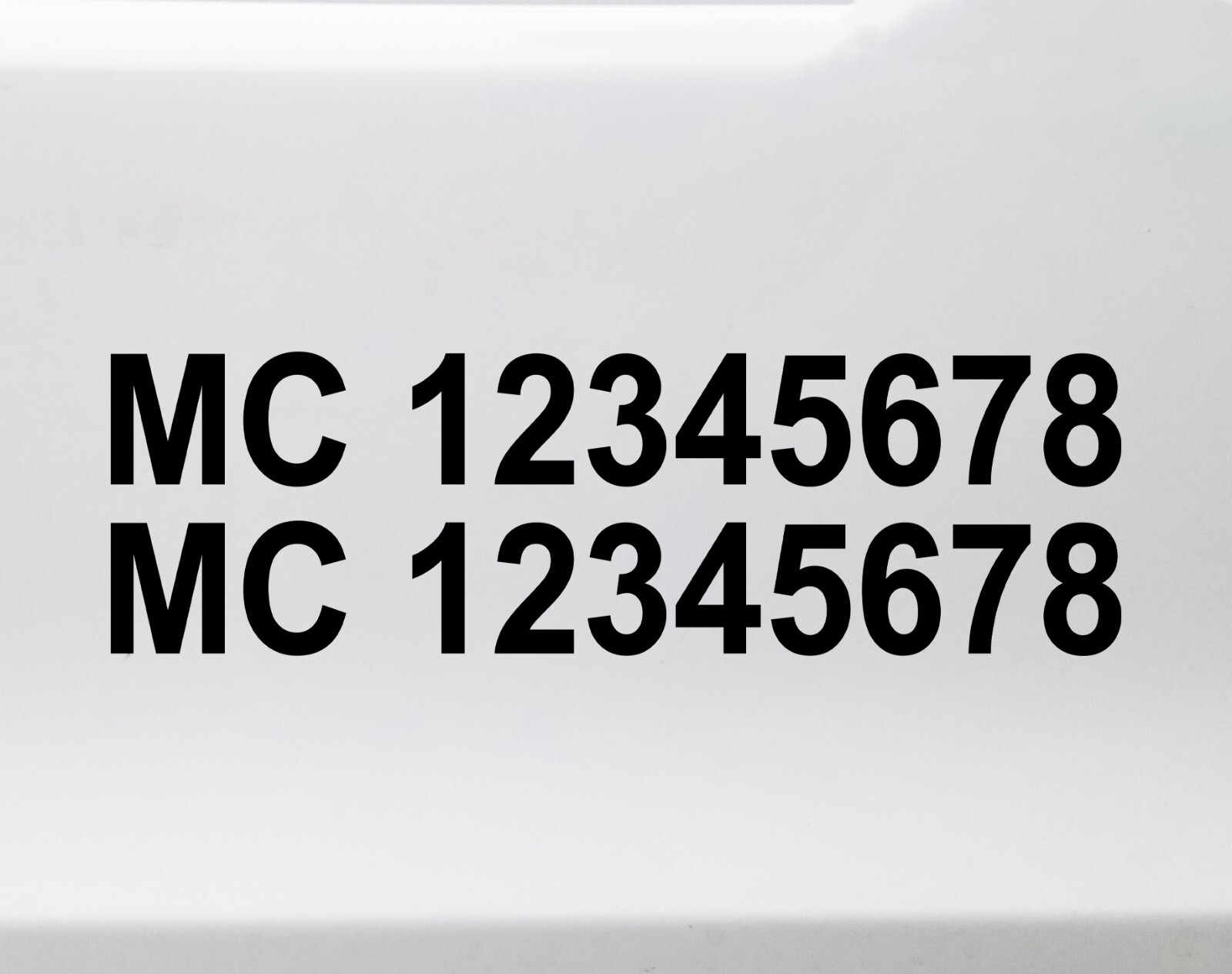 Set of 2 MC Number Vinyl Decals | Interstate Trucking Registration Stickers