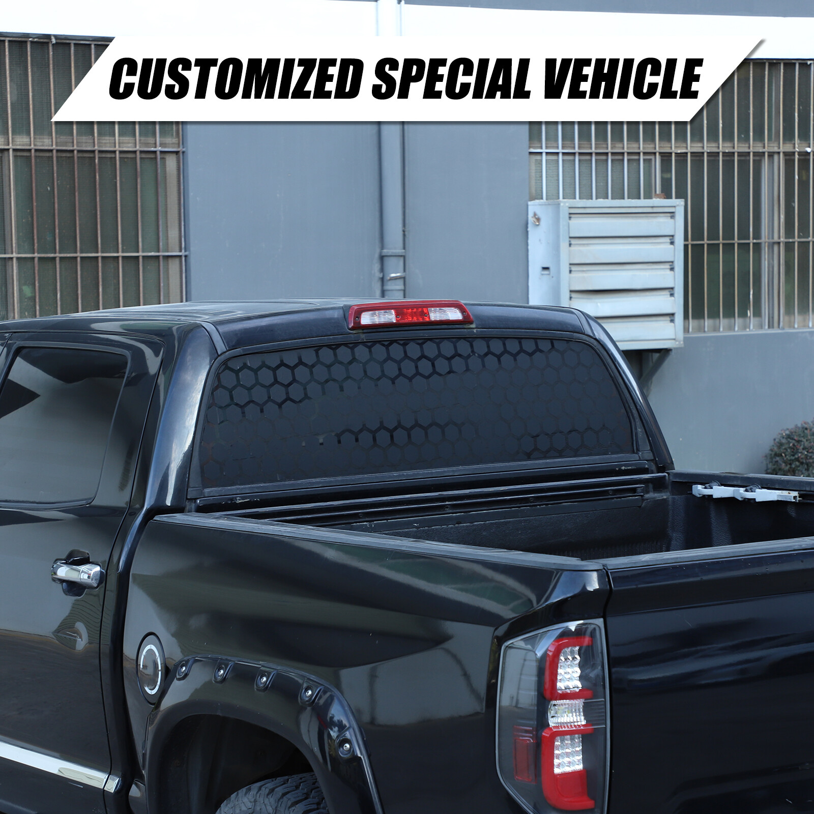 Rear Window Honeycomb Style Trim Sticker Fit For Toyota Tundra 2007-2021