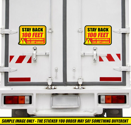 Stay back 200 feet sticker tow truck caution safety decal warning bumper sticker