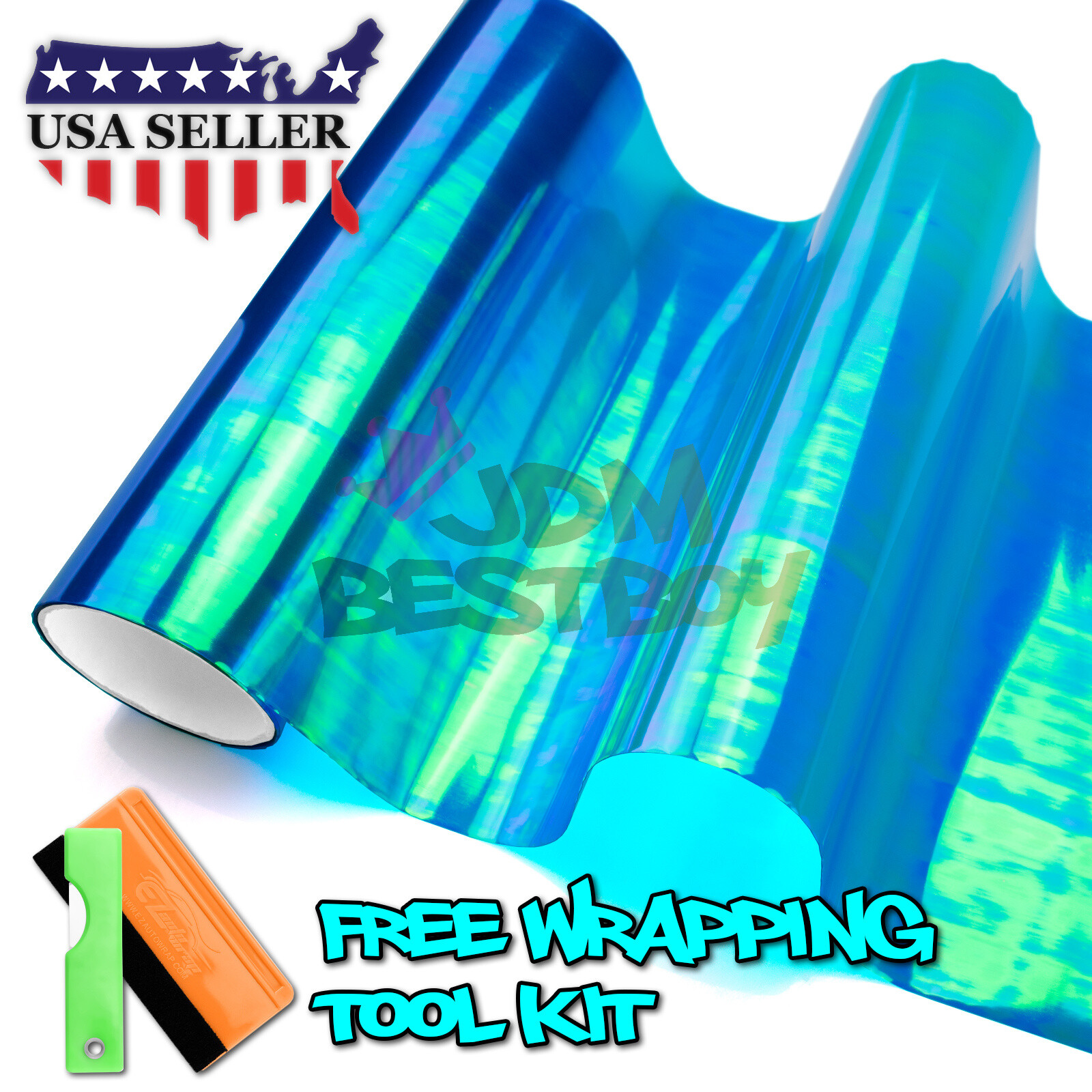 *Galaxy Chameleon Neo Chrome Dark Blue Headlight Taillight Fog Light Tint Film