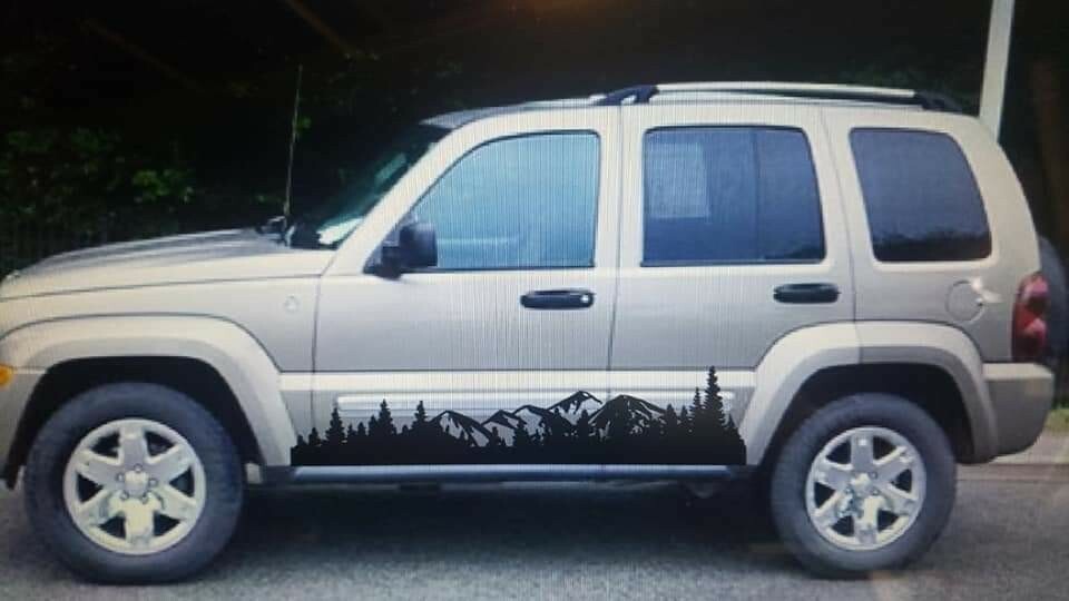 Compatible with JEEP Liberty Side Mountain Decal Graphic.Both sides.