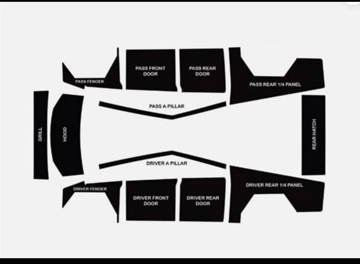 Cybertruck Vinyl Wrap Kit – Precut Kit – Avery Satin Black