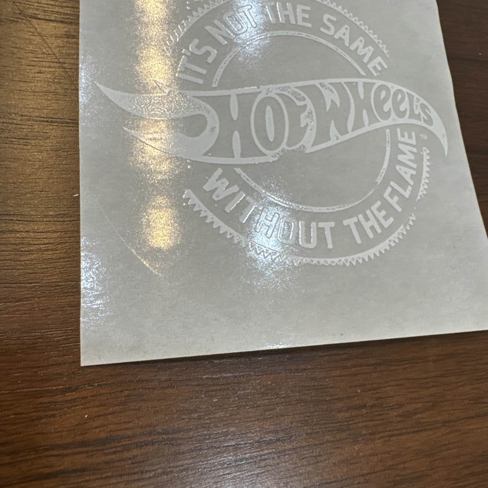 Original Hot Wheels Mattel Vinyl Decal Sticker Truck Car Window White Circle
