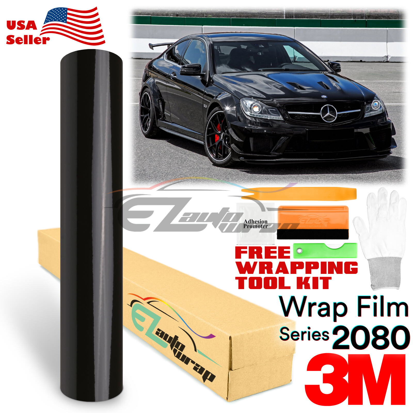 Genuine 3M 2080 Series G12 Gloss Black Vinyl Wrap Vehicle Film Decal Bubble Free