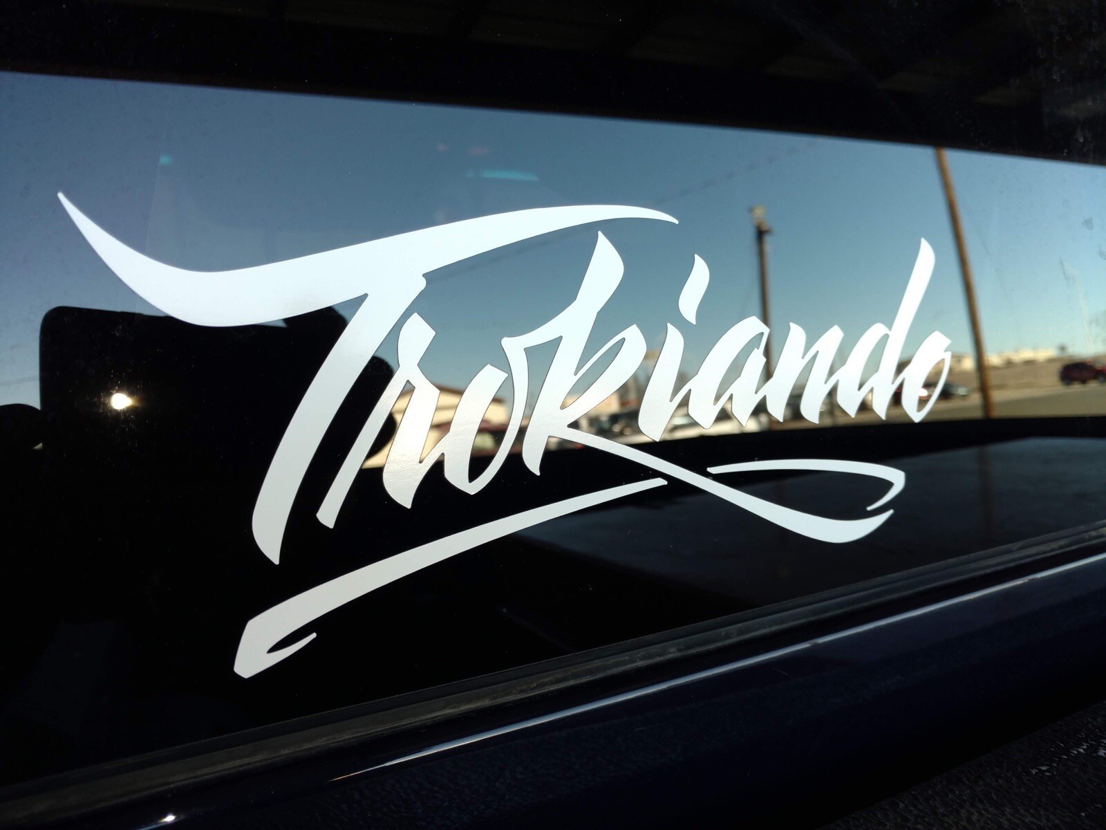 TROKIANDO HIGH QUALITY VINYL DECAL IN WHITE 🛻 💨 Chevy GMC Ford Dodge ram