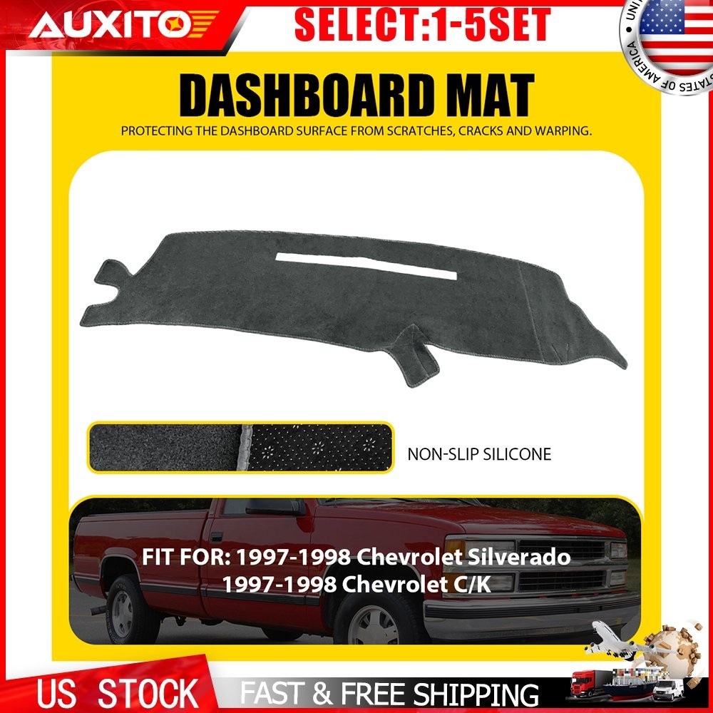 Dashboard Dash Mat Cover Fit 1997-1998 Chevrolet Silverado C-K Series Gray 1-5X