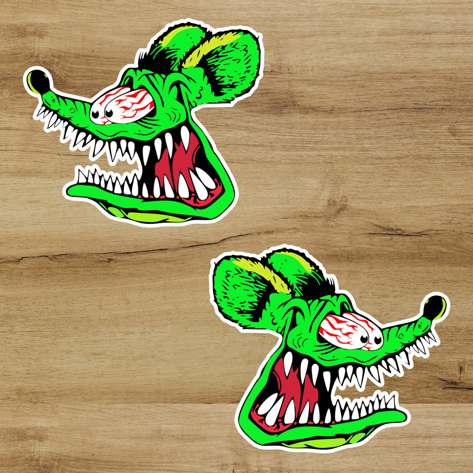 Rat Fink Hot Rod 4 inches two-pack Premium quality decal Sticker Car Window