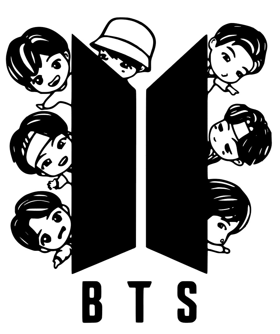 BTS Tiny Tan Kpop Cartoon ARMY tall car vinyl decal outdoor premium bangton BOY