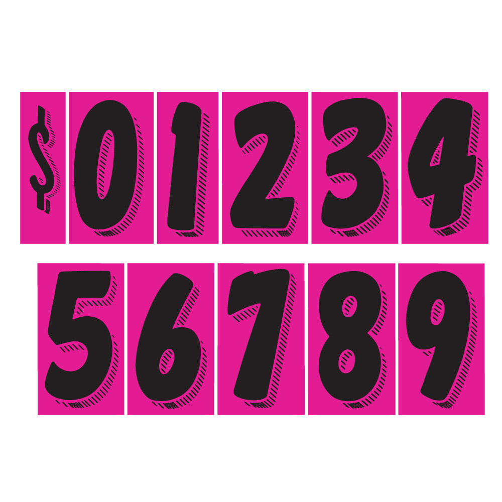 Car Dealer Windshield Stickers 11 Dozen Pricing Numbers 7.5 Inch Dealership Tags