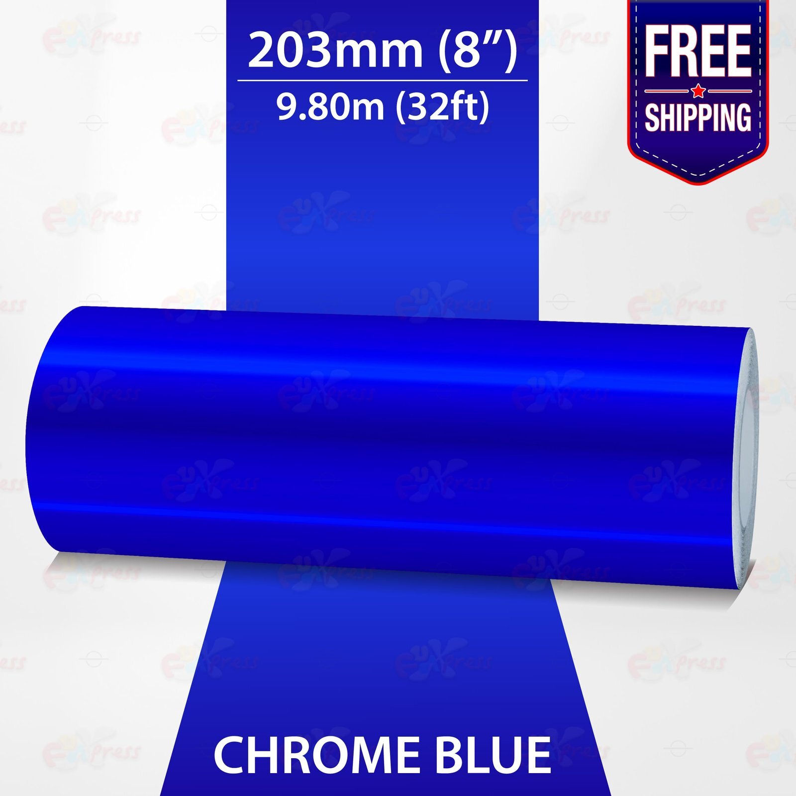 CHROME BLUE 8″ PIN STRIPE Car Model Motorcycle Decal TAPE Vinyl Sticker 203mm
