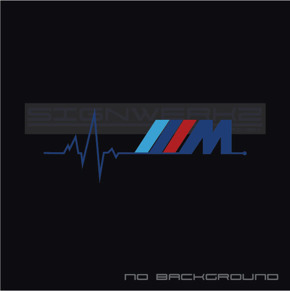 M heart beat pulse Decal Sticker Left M1 M2 M3 M4 M5 MX5 Multi color BMW Pair