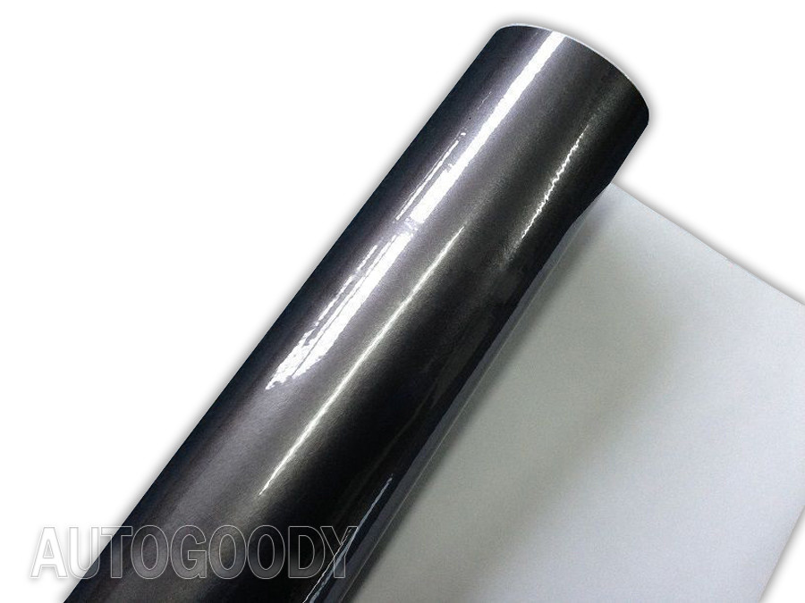 Super Gloss Gray Metallic Gunmetal Vinyl Film Wrap Air Bubble Free 30ft x 5ft