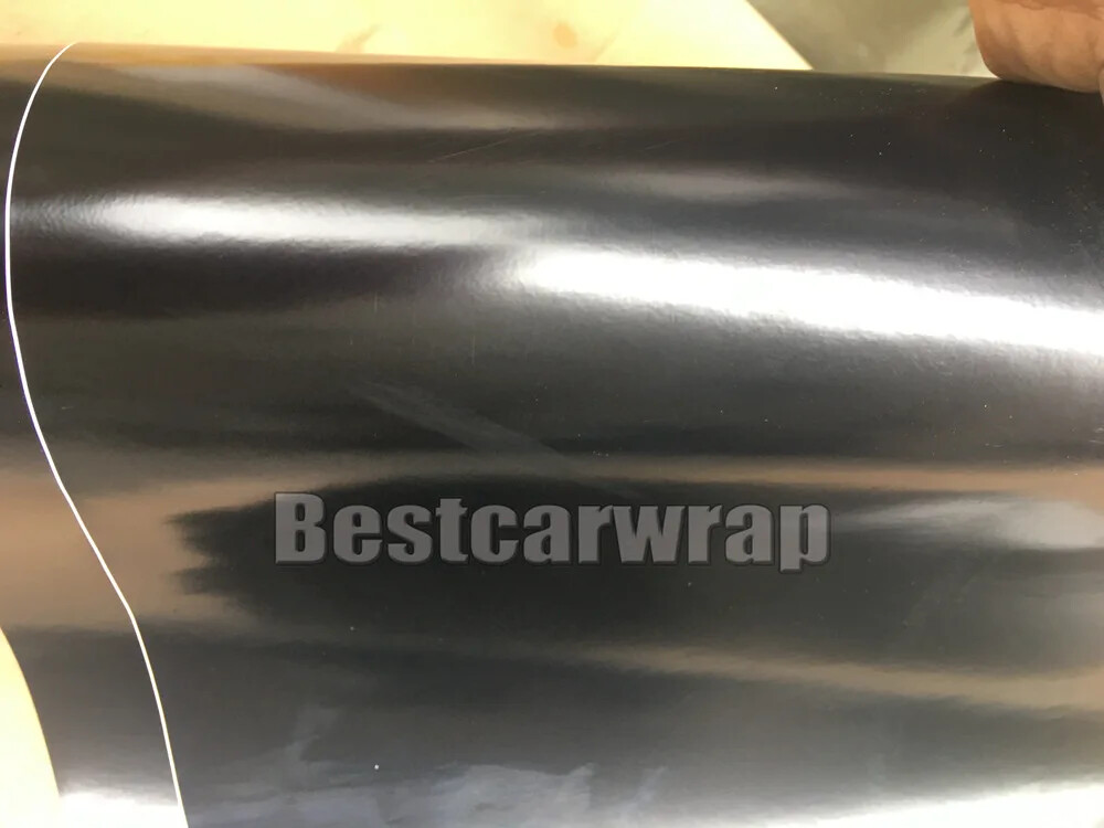 Full Roll 65FT x 5FT Metallic Pearl Satin Matte Vinyl Black Wrap Film Sticker US