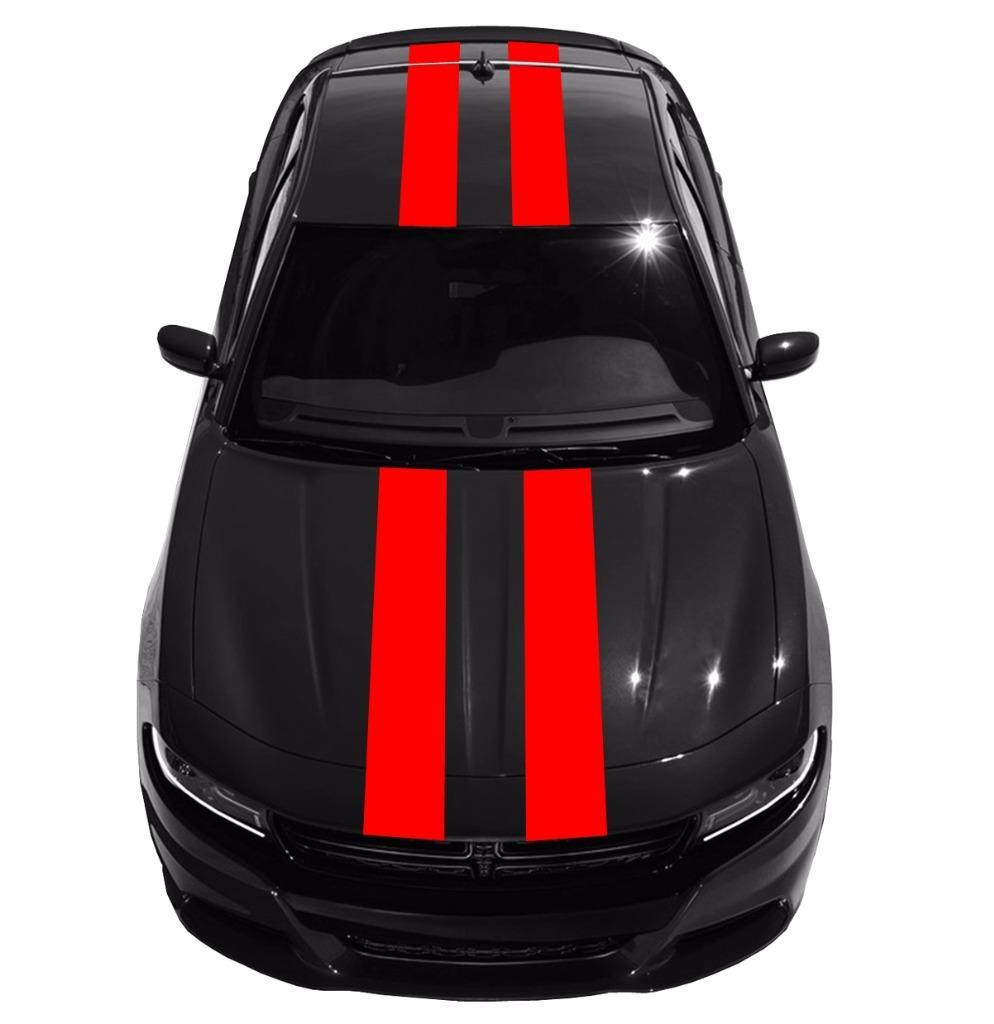 9″ Double Center Racing Stripes Vinyl Decal Car Graphic (Fits CHARGER)