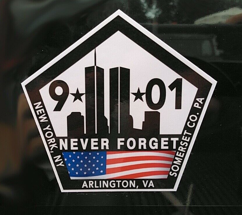9/11 V2 NEVER FORGET 9 11 Memorial Sticker Decal 3.5″ x 3.5″ World Trade Center