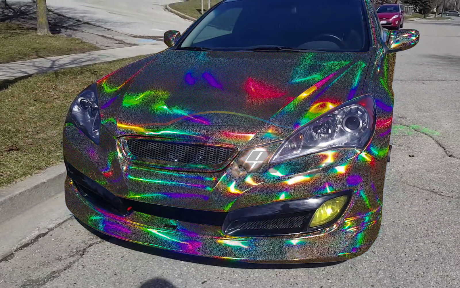 Holographic Glitter Black Rainbow Chrome Car Vinyl Wrap Sticker Decal Sheet